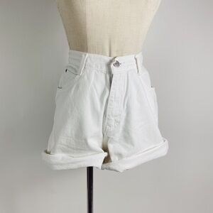 VINTAGE 90s GITANO High Rise White Denim Shorts 5” Womens 2